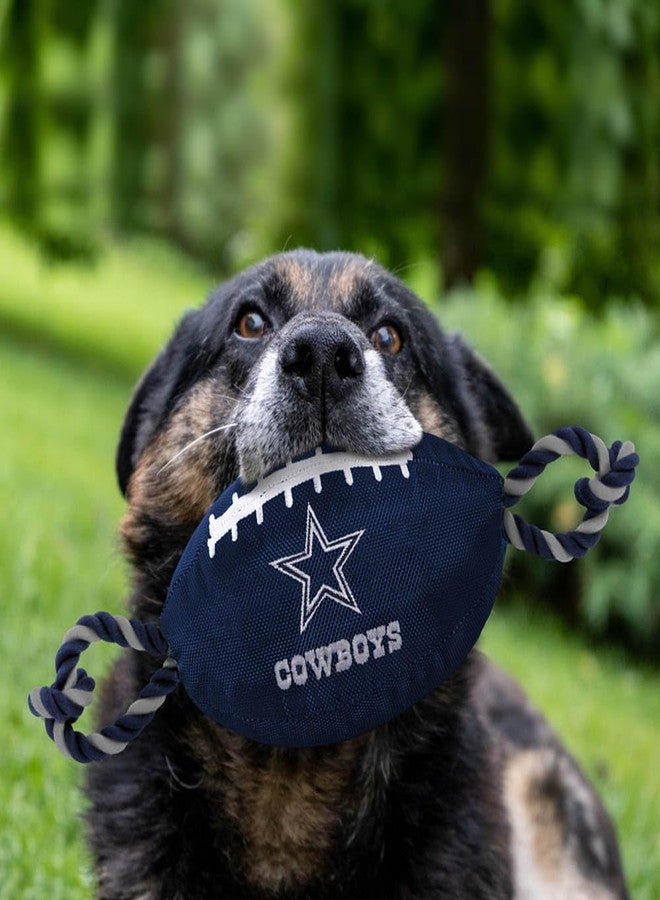 Pets First NFL Dallas Cowboys Football Dog Toy, Tough Quality Nylon Materials, Strong Pull Ropes, Inner Squeaker, NFL Team Color - Image 4